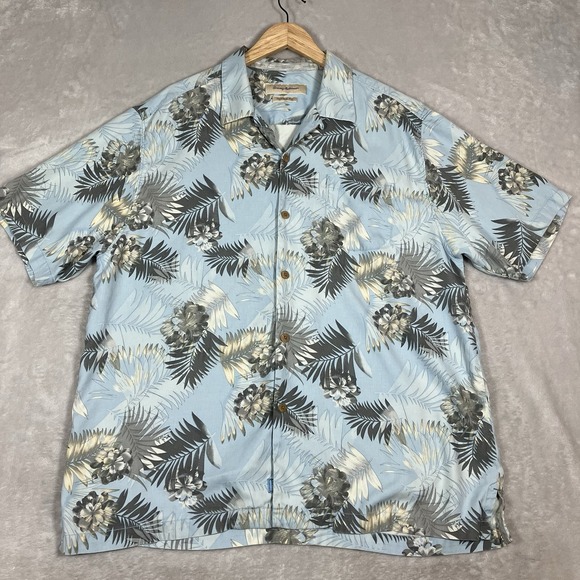Tommy Bahama Men's Silk Hawaiian Floral Print Button Up Shirt Size Xlarge - Picture 1 of 6